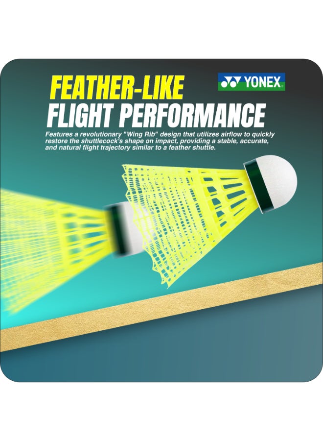 يونيكس مجموعة يونيكس مافيس 2000 من كرات الريشة المصنوعة من النايلون (6 كرات) - كرات ريشة اصطناعية ممتازة للريشة الطائرة، تتميز بمسار طيران احترافي، ومتانة عالية، وسرعة ثابتة للعب التنافسي - Image 2